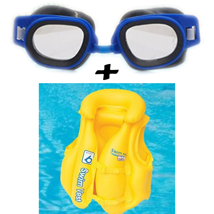 Image of Pachet promotional, vesta si ochelari de inot pentru copii