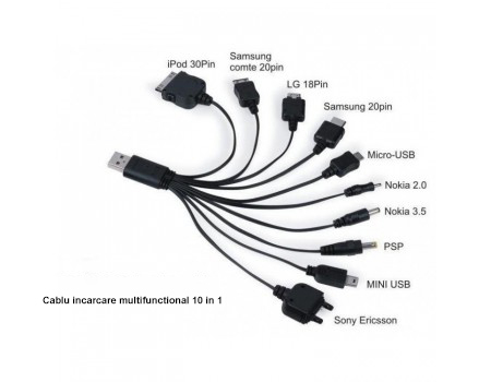 Cablu incarcare multifunctional 10 in 1 pret